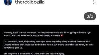 【スターダム】ボジラのケガは左膝前十字靱帯完全断裂「これまで以上に強くなって戻ってきます」