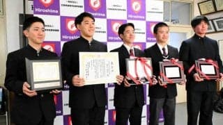「大きく成長した」昨春の甲子園8強の広島商部員らを表彰　県高野連