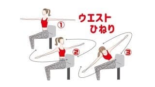 脇腹を引き締める！ウエストを意識してひねりましょう