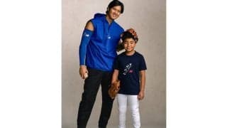 大谷翔平が少年の頭をポンポン…貴重すぎる光景　一緒にキャッチボールも、粋な行動