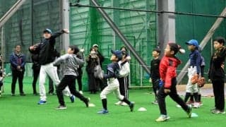 日ハム2軍球場でこども野球教室　千葉・鎌ケ谷市