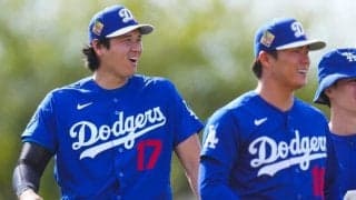 大谷が高笑い…崩れ落ちる由伸　ド軍メディアが捉えた44秒、米釣られ笑い「よく分からないけど」