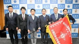 目標は優勝　センバツ2年連続7回目の岐阜・大垣日大が大垣市を表敬
