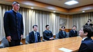 山梨学院、5年連続の選抜は「チーム一丸で」　副知事に出場を報告