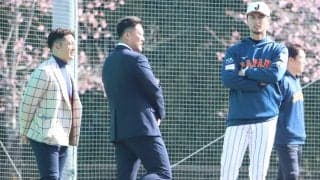 昨年現役引退の中田翔氏が侍キャンプ訪問！元日本ハム杉谷拳士氏、ダルビッシュ有と笑顔で再会！