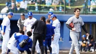 【ロッテ】石川柊太が１球目で危険球退場　中日福永の左側頭部に直撃