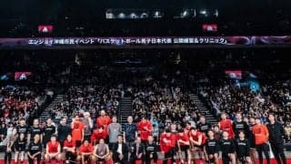 沖縄サントリーアリーナで男子日本代表が公開練習とクリニックを開催…沖縄の子どもたちと特別な時間を共有