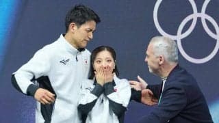 りくりゅうペア　ブルーノコーチも世界最高の演技でシンクロ　秘蔵映像をＩＯＣが公開　涙で抱き合うタイミングが同じ「よく撮影してたなぁ」「何回見ても泣ける」