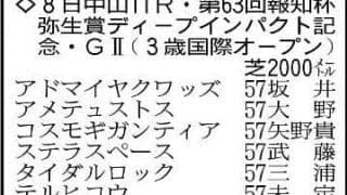 【報知杯弥生賞展望】朝日杯ＦＳ３着からアドマイヤクワッズが逆襲へ　重賞Ｖのパントルナイーフなど好メンバー