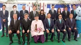 京都ハンナリーズが１０月竣工予定の専用練習場建設予定地で地鎮祭　竹之下仁八オーナー「地域の誇りになるような場所に」