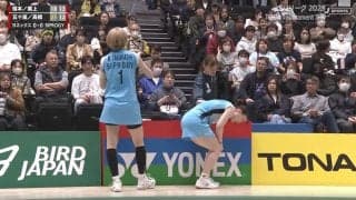 女子バドミントンで「結構痛い」珍しいアクシデント　熱戦でまさか「ラケットが折れるぐらい振ったと思うので」