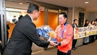 スノボ金の木村選手「期待に応えられたかな」　岡山県から県民栄誉賞