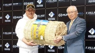 【日本ハム】北広島市から「優勝祈願米」１俵贈呈　新庄監督「いっぱい食べさせていただきます」