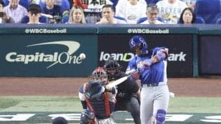 【WBC】山本由伸が先頭打弾を浴びる…23年に41本塁打、73盗塁のアクーニャに右中間へ