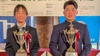 【高校ゴルフ】男子は小川琥太郎、女子はプレーオフの末に佐々心美が優勝
