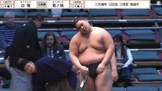 「様子がおかしい」土俵下に転落した力士、勝ち越し決めるも心配の声 土俵下で呼出も心配顔
