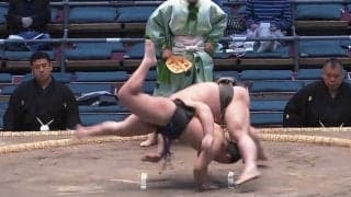 立ち合いで見たことない体勢に“ヒヤリ” 「どすん！」一体何が？ 館内騒然の一コマ