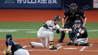 阪神　高橋遥人が異例の２死から送りバント　開幕前の練習？「９番・ＤＨ」で先発　２０日には巨人・ドラ１竹丸も同様のケースで送りバント