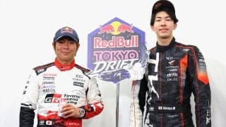 勝田貴元がTGR WRCチャレンジプログラム5期生の箕輪大也とともにドリフトイベントに登場