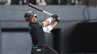 【日本ハム】１軍合流したばかりの万波中正　第１打席で右前打　清宮幸太郎は２打席目に中前打