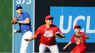 大谷翔平　第２打席でスライダーを捉え、左中間フェンス直撃の二塁打　エンゼルスとオープン戦