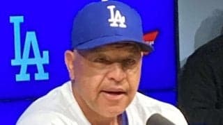 大谷翔平の死球にロバーツ監督「大丈夫だと思う」大切な右肘付近直撃「防具に当たってくれてたらいいんだけど」