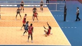 曲がるの？ 落ちるの？ 女子バレーで空振りを誘う幻惑サーブ 「どうしましたか？」珍しい光景に実況も困惑