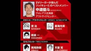 【ハイキュー‼×SVリーグ】中道優斗が選んだベストメンバーは、星海光来など「勝手に楽しくやってくれそうな選手たち」
