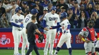 大谷翔平「左手の薬指以外はOK」、ド軍連勝　岡本はメジャー初安打