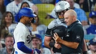 大谷出場のド軍戦でアクシデント　球審に157キロ剛球が直撃…しばらく中断→直後に逆転2ラン