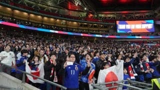 【日本代表】三笘薫の先制点に聖地ウェンブリーあっけにとられる　一角占める日本サポから大歓声