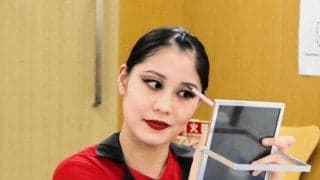 ＡＳ日本代表・比嘉もえ　新メーク講習会「野性感が強調されてワクワクした」　新テーマ「ハンター」に合わせ