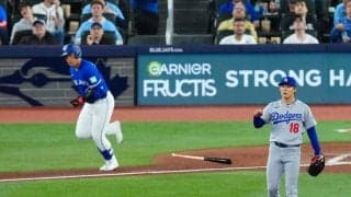 岡本和真、第２打席は３ボールから直球狙うも左飛　山本由伸とメジャー初対決は２打数無安打