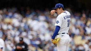 ドジャース連勝ストップ　佐々木朗希が４回２失点で敗戦投手、大谷翔平は２戦連続先頭弾も空砲に