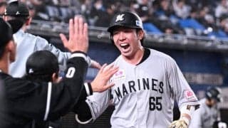 ロッテ・寺地が同点２号ソロ「一発で捉えることができたので良かったです」ゾゾで達から２９イニング目にして初得点挙げる