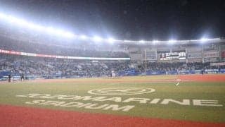 ロッテ－日本ハム　２５分超のグラウンド整備後に試合再開　雨脚強まって八回表途中で一時試合中断　ロッテが１点リード