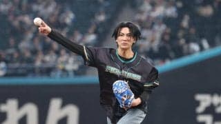 【日本ハム】高身長歌謡グループ「風輪」翔司、ノーバン105キロのファーストピッチ披露