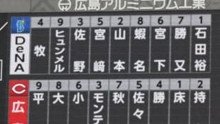 【DeNA】３連勝かけた広島戦　ヒュンメル２番右翼、ルーキー宮下７番遊撃、先発は石田裕太郎