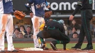 日本ハムにアクシデント…水谷瞬に送球直撃　一ゴロもバックホームが腕付近に、球場騒然