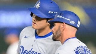大谷翔平５２試合連続出塁　秋信守のアジア選手記録に並ぶ　球団２位にあと１　第２打席でボール気味の変化球を拾う技あり右前打　初回は今季初盗塁