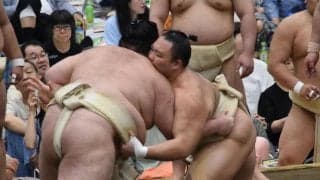 朝乃山「若くて重い」熱海富士らと12番取って８勝　古傷の左ひざサポーターなし