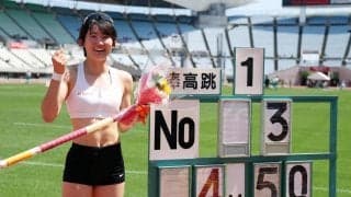 【陸上】女子棒高跳び・諸田実咲が日本新「やっと越えたなという気持ち」アジア大会設定記録も突破
