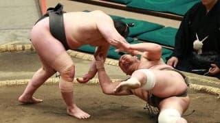三田が三段目で４連勝で勝ち越し、右ヒザ重傷からの復帰場所で１年前十両Ｖの力示す