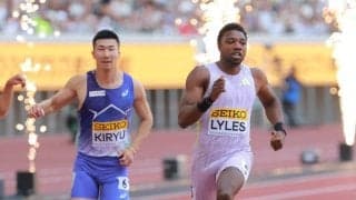 男子１００Ｍ優勝のノア・ライルズ「待機場所でテーマ曲が…」スタート前は「ワンピース」ポーズで会場沸かせる…セイコーＧＧＰ