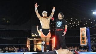 【新日本】ロビー・イーグルスが大会初勝利「ナナコロビヤオキ」で悲願のBOSJ優勝宣言
