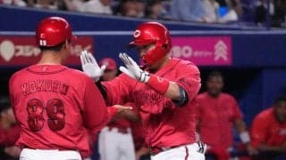 【広島】今季２試合目のスタメンマスク石原貴規１号同点アーチ　２年ぶり１発で先発森下を援護