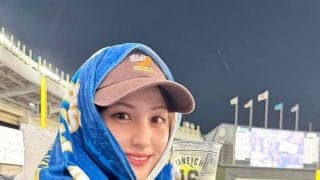 【日本ハム】カッパ着ての観戦はいつもと違う特別感／花咲楓香