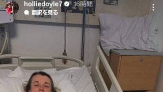 英国の女性ジョッキー・Ｈドイル騎手が左足を負傷で手術へ　痛々しいギプス姿もサムアップポーズで「必ず復帰します！」