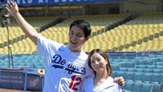 「りくりゅう」ドジャースタジアム来場　リフトで始球式の練習　大谷翔平「1番DH」で出場