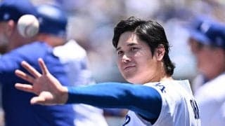 大谷翔平、２打席目に右前打で２戦連続安打　三塁に進塁後　タッカーの捕ゴロの間にホームに生還